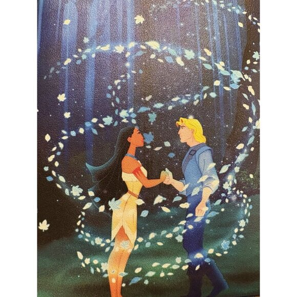 LOUNGEFLY Disney Pocahontas Colors of the Wind Backpack Pocket Faux Blue Leather - Picture 8 of 8